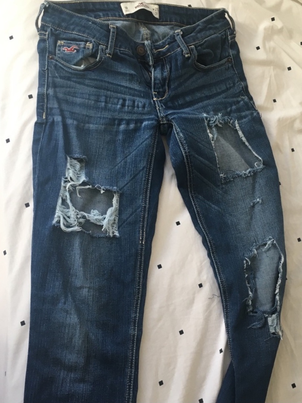 Hollister Distressed Ripped Denim Jeans